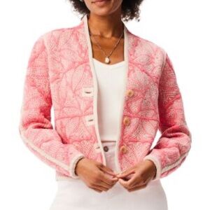 NIC+ZOE Jet Set Knit quilted style blazer Jacket in Pink